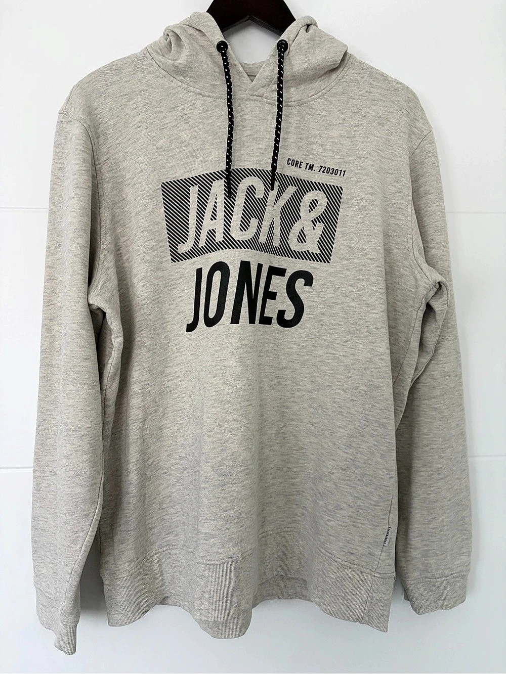 Jack & Jones Core Graphic Pullover Hoodie in Gray XL Like New